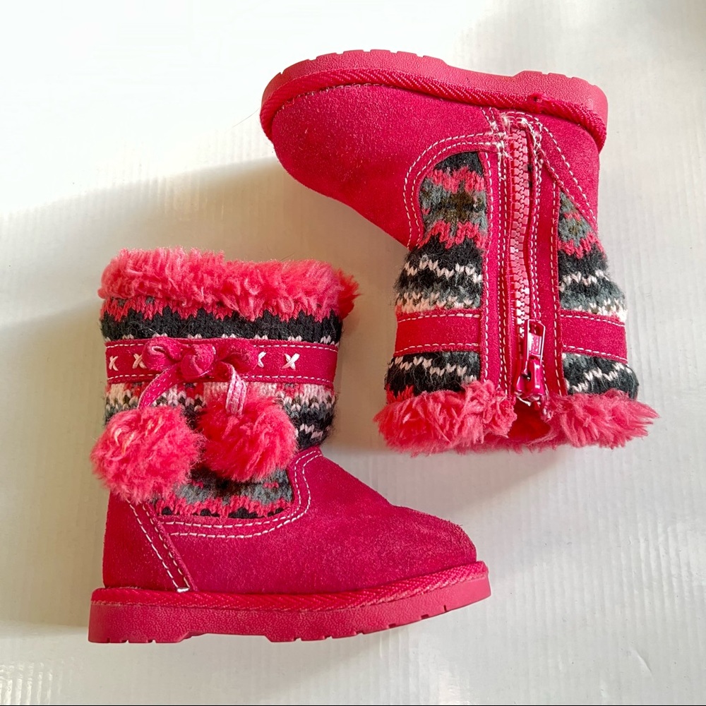 Baby Girls Size 4 Pink Boots w/ faux fur